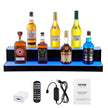 VEVOR LED Lighted Liquor Bottle Display, 2 Tiers 30 Inches, Illuminated Home Bar Shelf with RF Remote & App Control 7 Static Colors 1-4 H Timing, Acrylic Drinks Lighting Shelf for Holding 16 Bottles