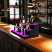 VEVOR LED Lighted Liquor Bottle Display, 3 Tiers 40 Inches, Illuminated Home Bar Shelf with RF Remote & App Control 7 Static Colors 1-4 H Timing, Acrylic Drinks Lighting Shelf for Holding 30 Bottles