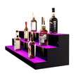 VEVOR LED Lighted Liquor Bottle Display, 3 Tiers 40 Inches, Illuminated Home Bar Shelf with RF Remote & App Control 7 Static Colors 1-4 H Timing, Acrylic Drinks Lighting Shelf for Holding 30 Bottles