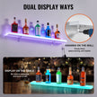 VEVOR Wall Mounted LED Lighted Liquor Bottle Display Home Bar Shelf  40