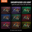 VEVOR LED Lighted Liquor Bottle Display Bar Shelf RF & App Control 24