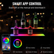 VEVOR LED Lighted Liquor Bottle Display Bar Shelf RF & App Control 24