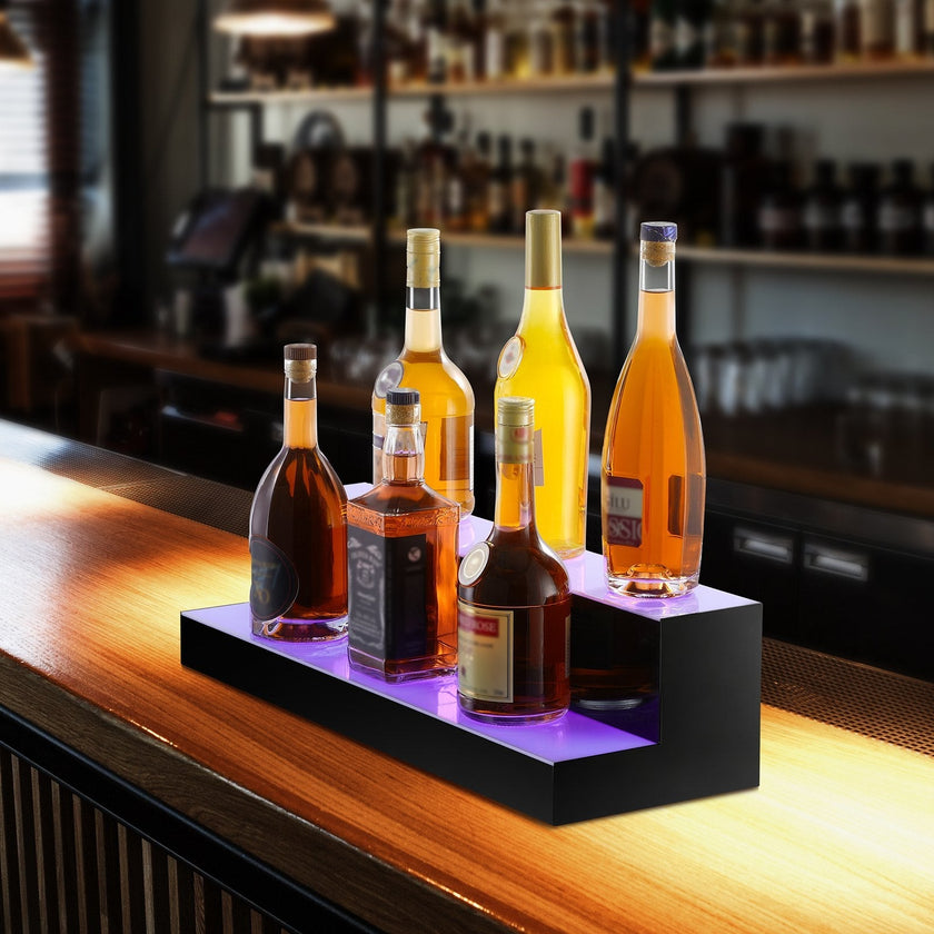 VEVOR LED Lighted Liquor Bottle Display Bar Shelf RF & App Control 24