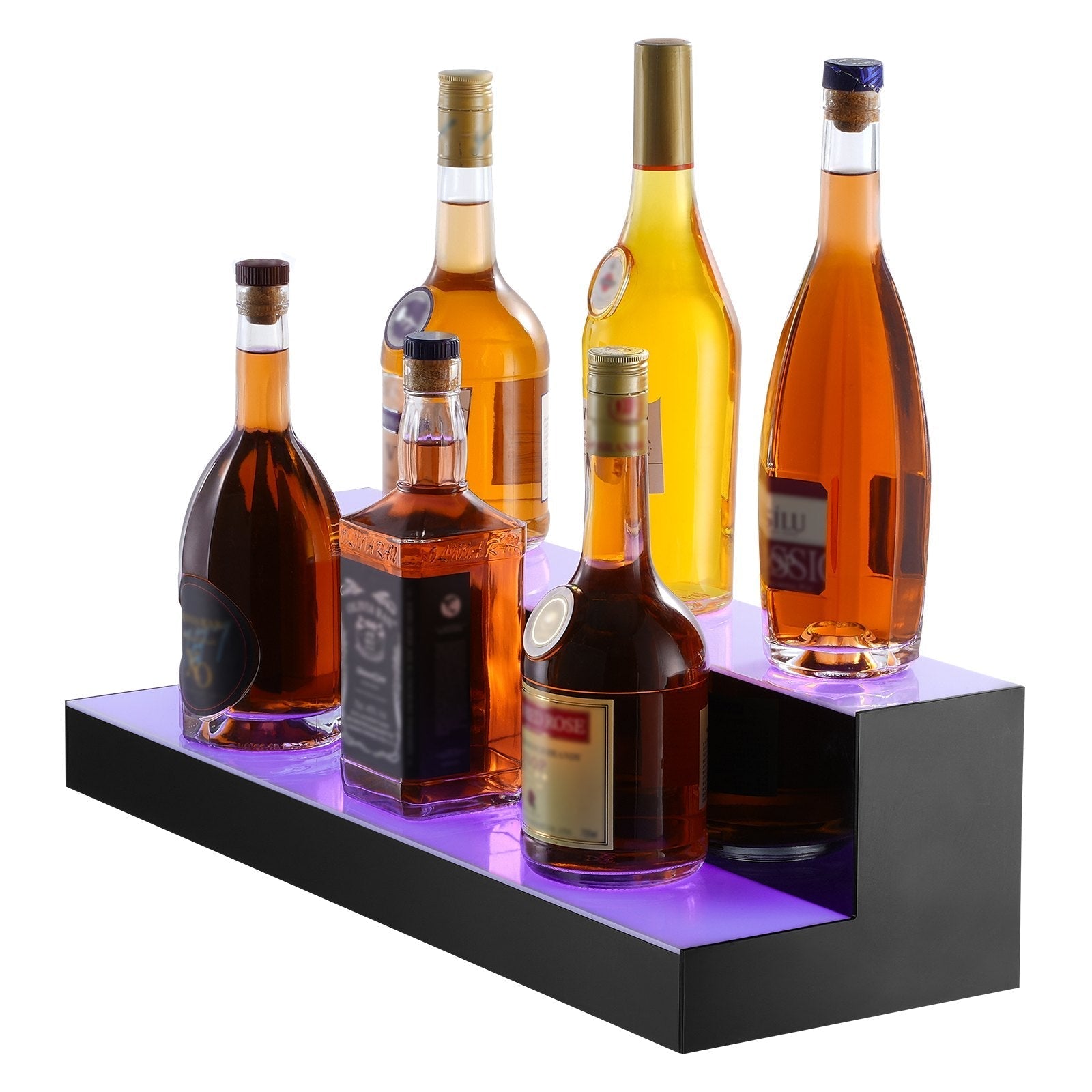 VEVOR LED Lighted Liquor Bottle Display Bar Shelf RF & App Control 24