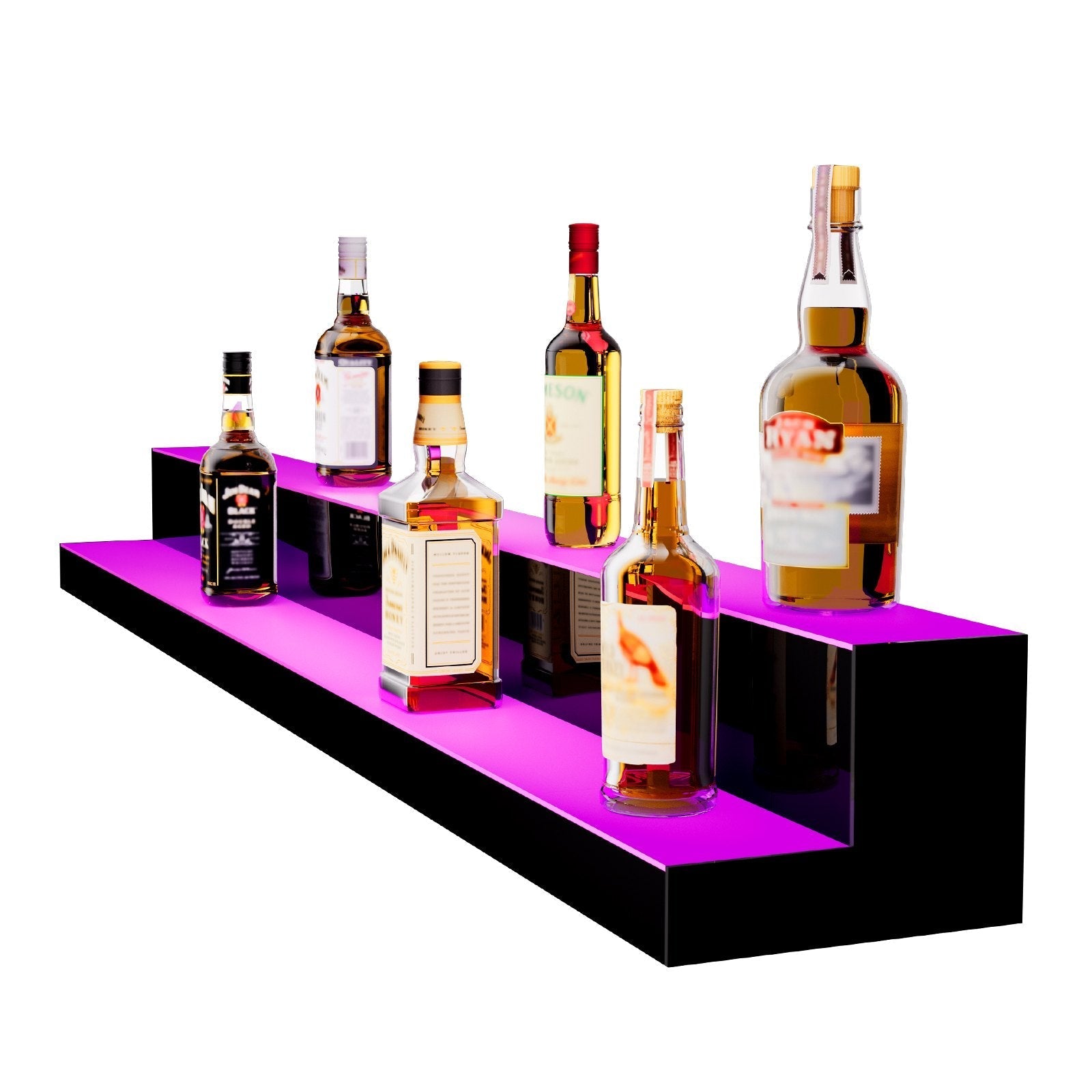 VEVOR LED Lighted Liquor Bottle Display Bar Shelf RF & App Control 60