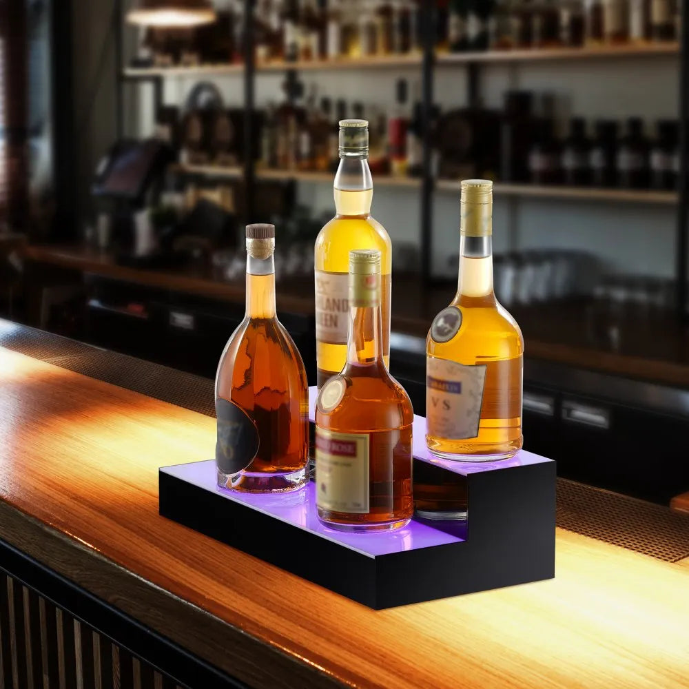 VEVOR LED Lighted Liquor Bottle Display Bar Shelf RF & App Control 16