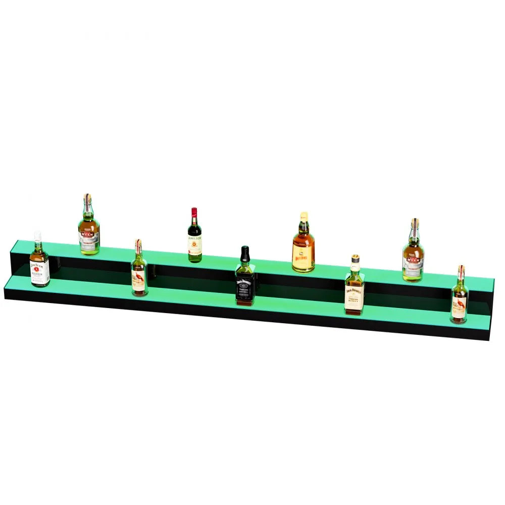 VEVOR LED Lighted Liquor Bottle Display Bar Shelf RF & App Control 72