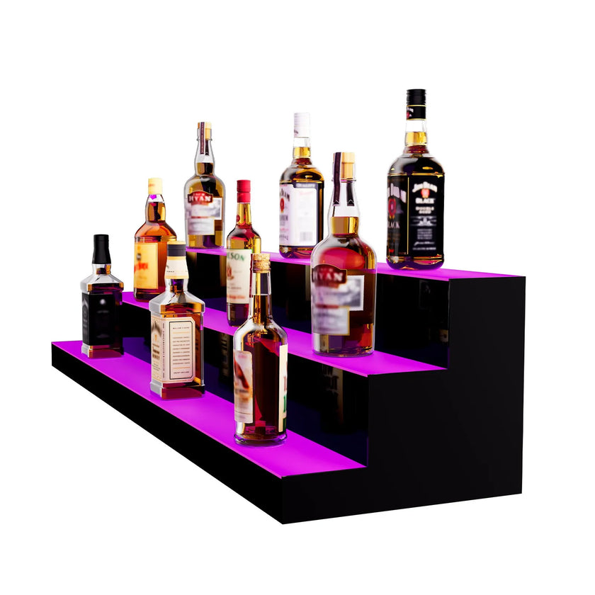 VEVOR LED Lighted Liquor Bottle Display Bar Shelf RF & App Control 48
