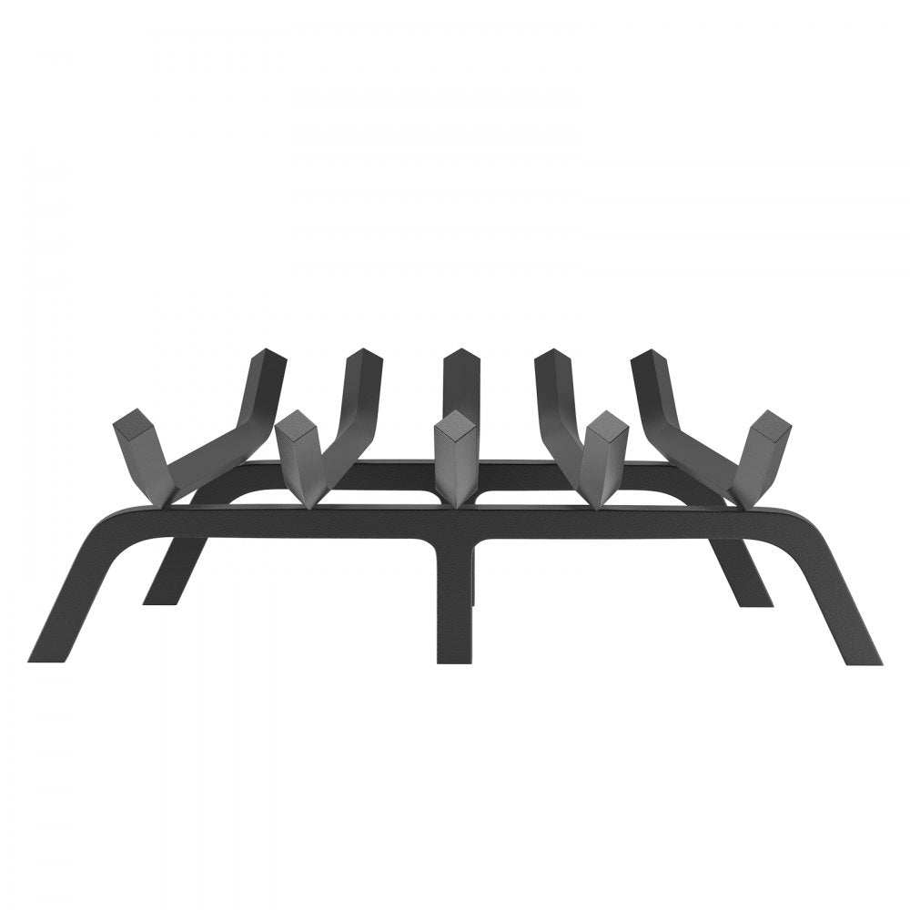 VEVOR Fireplace Log Grate, 24 inch Heavy Duty Fireplace Grate with 6 Support Legs, 3/4’’ Solid Powder-coated Steel Bars, Log Firewood Burning Rack Holder for Indoor and Outdoor Fireplace