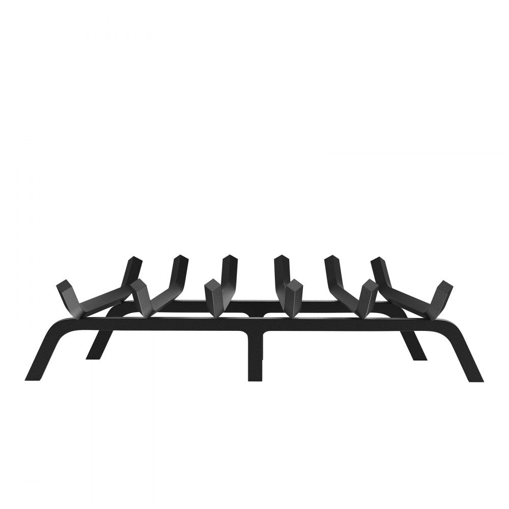 VEVOR Fireplace Log Grate, 27 inch Heavy Duty Fireplace Grate with 6 Support Legs, 3/4’’ Solid Powder-coated Steel Bars, Log Firewood Burning Rack Holder for Indoor and Outdoor Fireplace