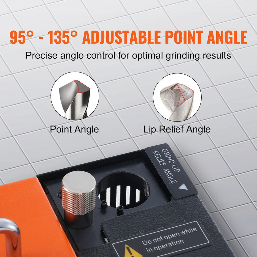 VEVOR Drill Bits Sharpener, MR-13A Bits Grinder Sharpener 3-13mm, 95° to 135° Point Angle Adjustable Drill Bit Re-Sharpener, Portable Bits Sharpening Machine with 11 Collets, CBN Wheel for HSS