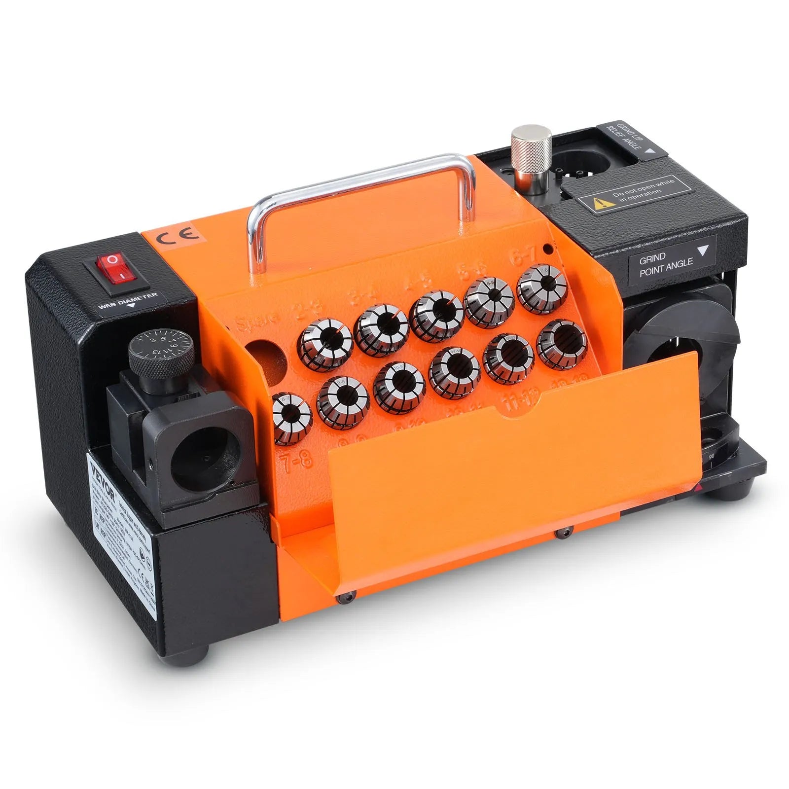 VEVOR Drill Bits Sharpener, MR-13A Bits Grinder Sharpener 3-13mm, 95° to 135° Point Angle Adjustable Drill Bit Re-Sharpener, Portable Bits Sharpening Machine with 11 Collets, CBN Wheel for HSS
