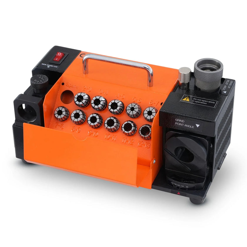 VEVOR Drill Bits Sharpener, MR-13A Bits Grinder Sharpener 3-13mm, 95° to 135° Point Angle Adjustable Drill Bit Re-Sharpener, Portable Bits Sharpening Machine with 11 Collets, CBN Wheel for HSS