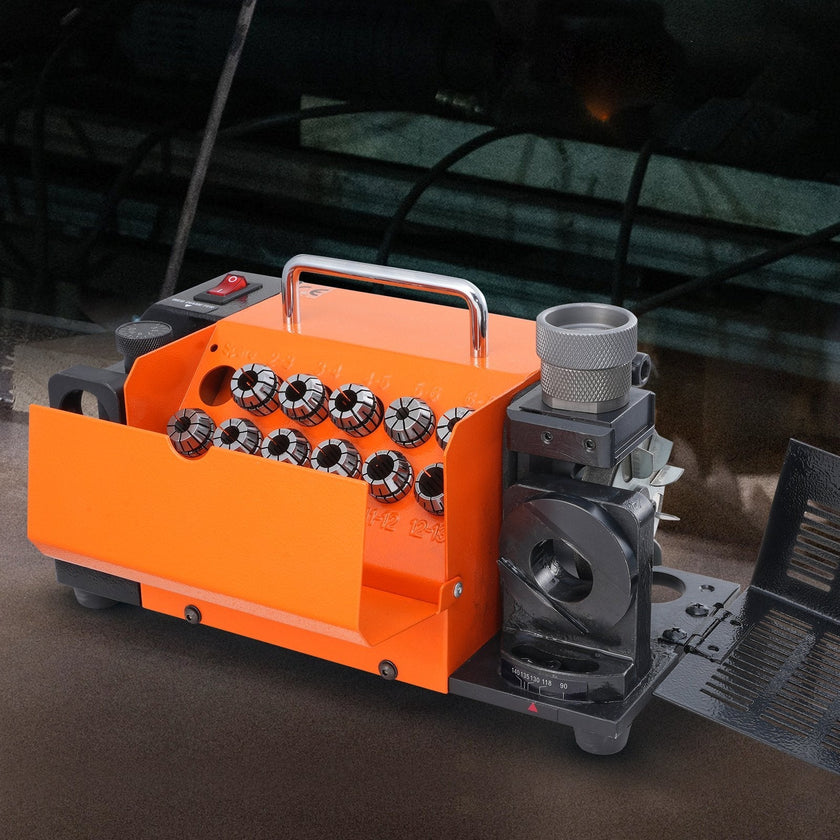 VEVOR Drill Bits Sharpener, 3-13mm Bits Grinder Sharpener, Lip Relief Angle & 95°-135° Point Angle Adjustable Drill Bit Re-Sharpener, Portable Sharpening Machine with 11 Collets, CBN & SDC Wheel