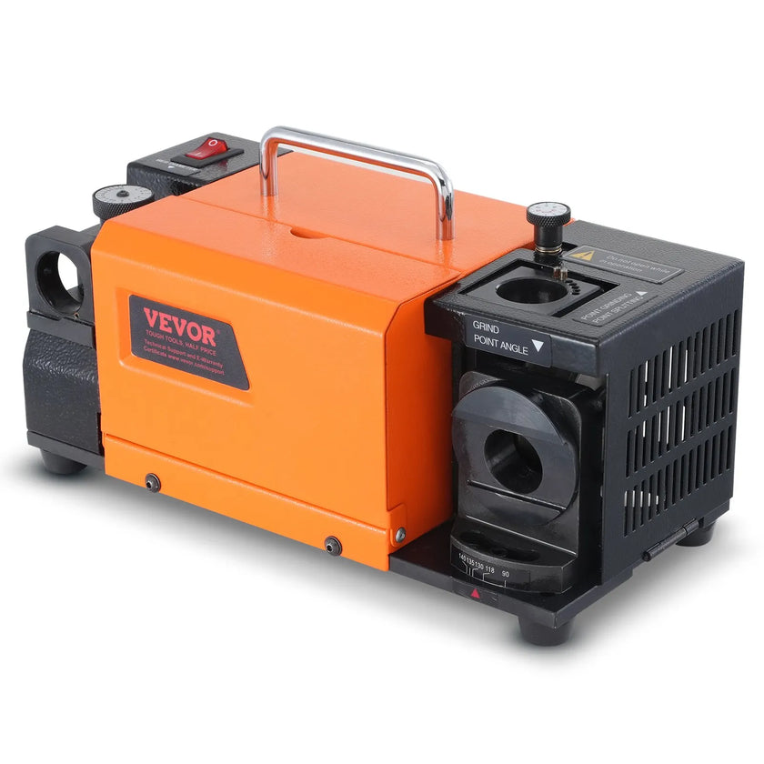VEVOR Drill Bits Sharpener, 3-20mm Bits Grinder Sharpener, Lip Relief Angle & 95°-135° Point Angle Adjustable Drill Bit Re-Sharpener, Portable Sharpening Machine with 18 Collets, CBN & SDC Wheel
