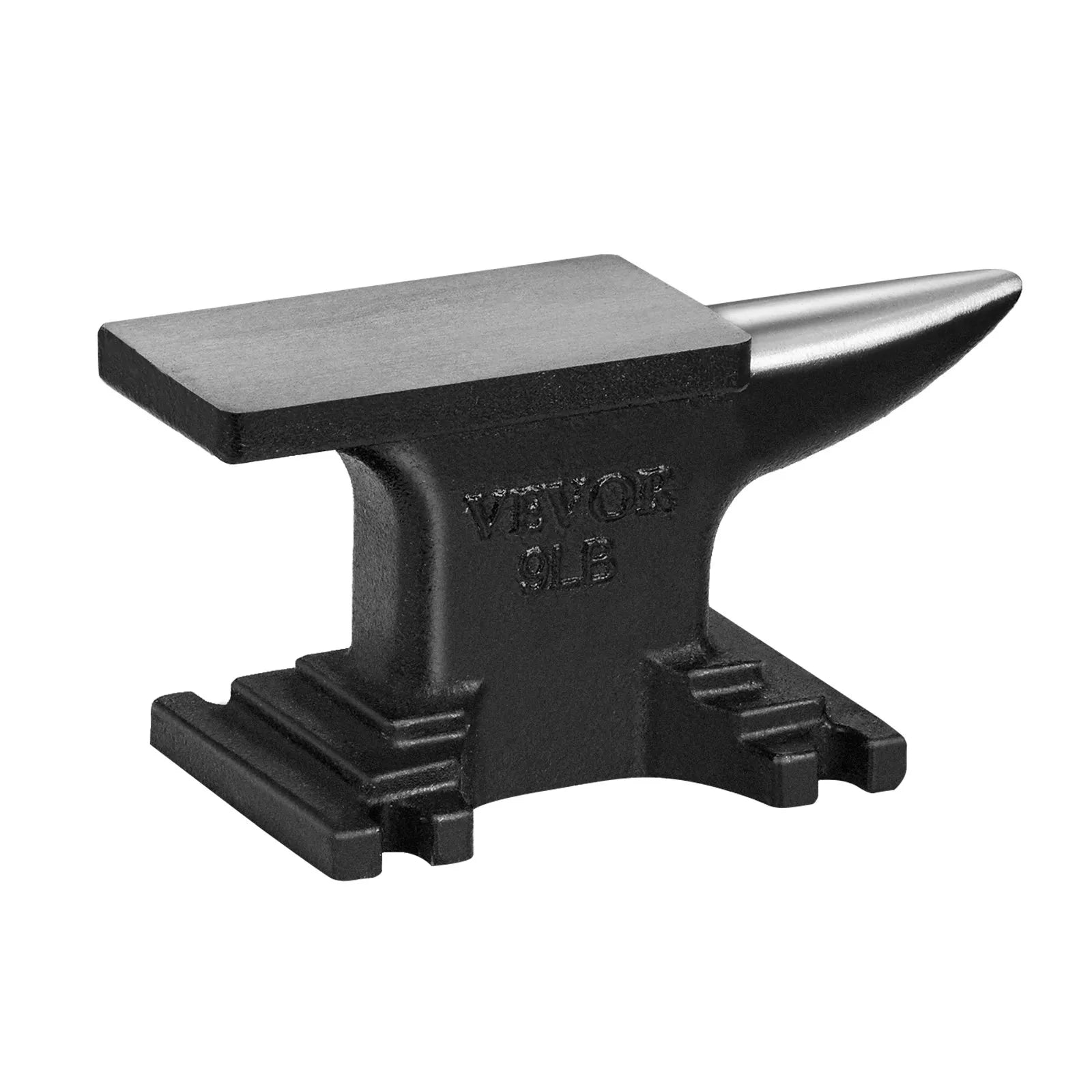 VEVOR Cast Steel Anvil, 8.8Lbs Single Horn Anvil, High Hardness Rugged Round Horn Anvil Blacksmith, Compact Design and Stable Base, Forge Tools and Equipment, Metalsmith Tool for Bending and Shaping