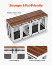 VEVOR Dog Crate Furniture 72 in Indoor Wooden Dog Kennel with Tray Heavy Duty