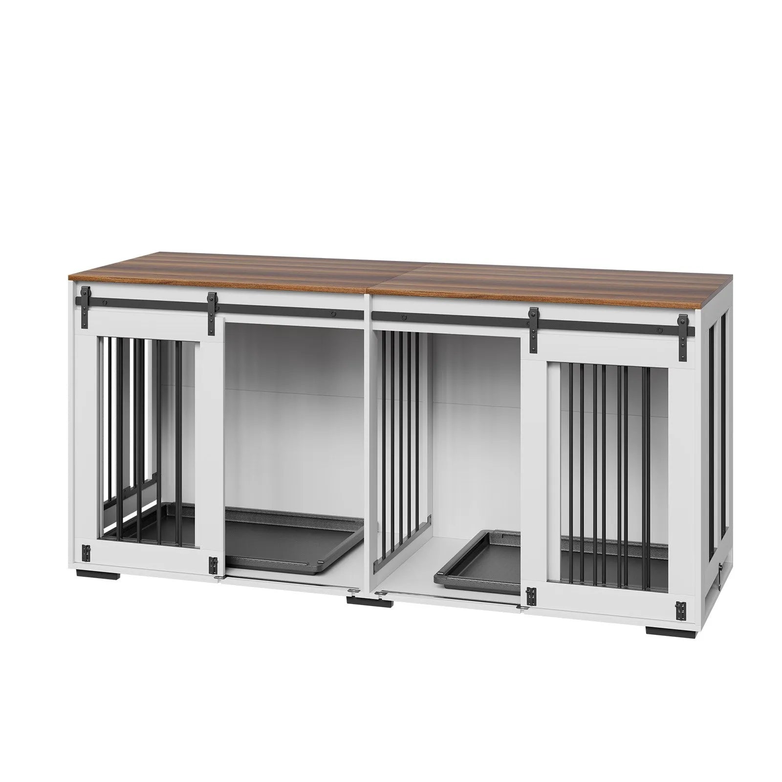 VEVOR Dog Crate Furniture 72 in Indoor Wooden Dog Kennel with Tray Heavy Duty