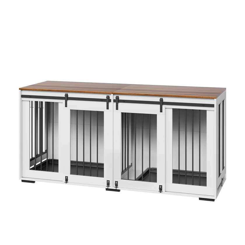 VEVOR Dog Crate Furniture 72 in Indoor Wooden Dog Kennel with Tray Heavy Duty