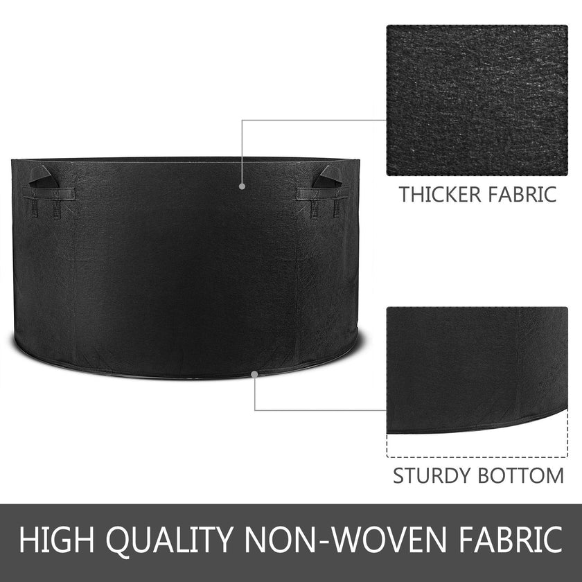 12-Pack 100 Gallon Plant Grow Bag with Handles Aeration Fabric Pots Washable Reusable