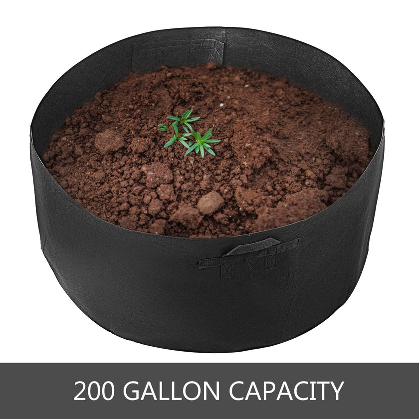 5PCS x 200Gallon Plant Grow Bags Fabric Grow Pots With Handles Heavy Duty Sturdy