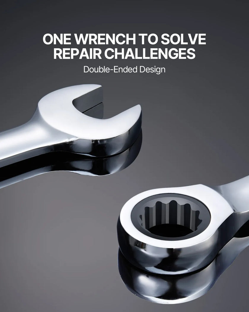 VEVOR Combination Wrench Set 16-Piece Metric 8 mm to 24 mm with Organizer Rack