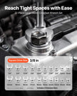 Crowfoot Wrench Set – 22-Piece Metric & SAE Crows Foot Wrench Set, 3/8