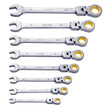 VEVOR Flex-Head Ratcheting Wrench Set 8 PC Metric 8 mm-17 mm with Roll-up Pouch