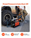 VEVOR Dual-Cylinder Heavy Duty Air Compressor, 10.6CFM Auto-Stop Portable Tire Inflator, 12V 150PSI Offroad Air Pump with LCD Digital Display & Adapters for Truck Car SUV 4 x 4 Vehicle RV
