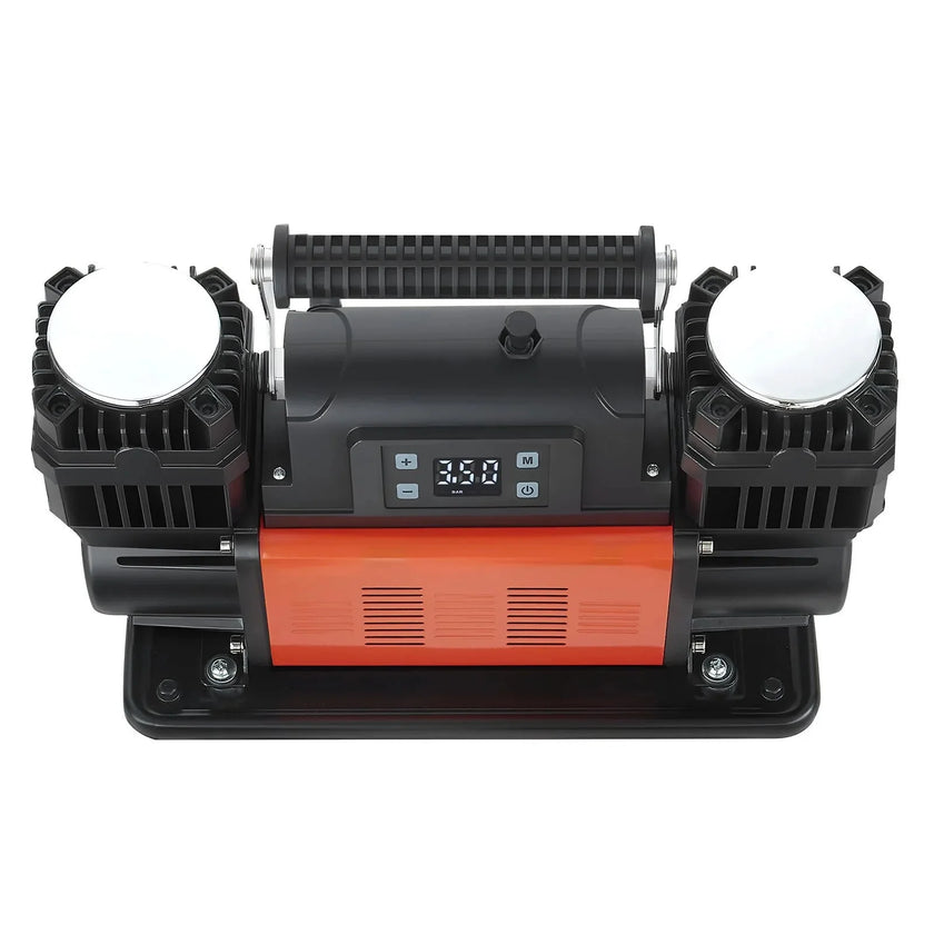 VEVOR Dual-Cylinder Heavy Duty Air Compressor, 10.6CFM Auto-Stop Portable Tire Inflator, 12V 150PSI Offroad Air Pump with LCD Digital Display & Adapters for Truck Car SUV 4 x 4 Vehicle RV