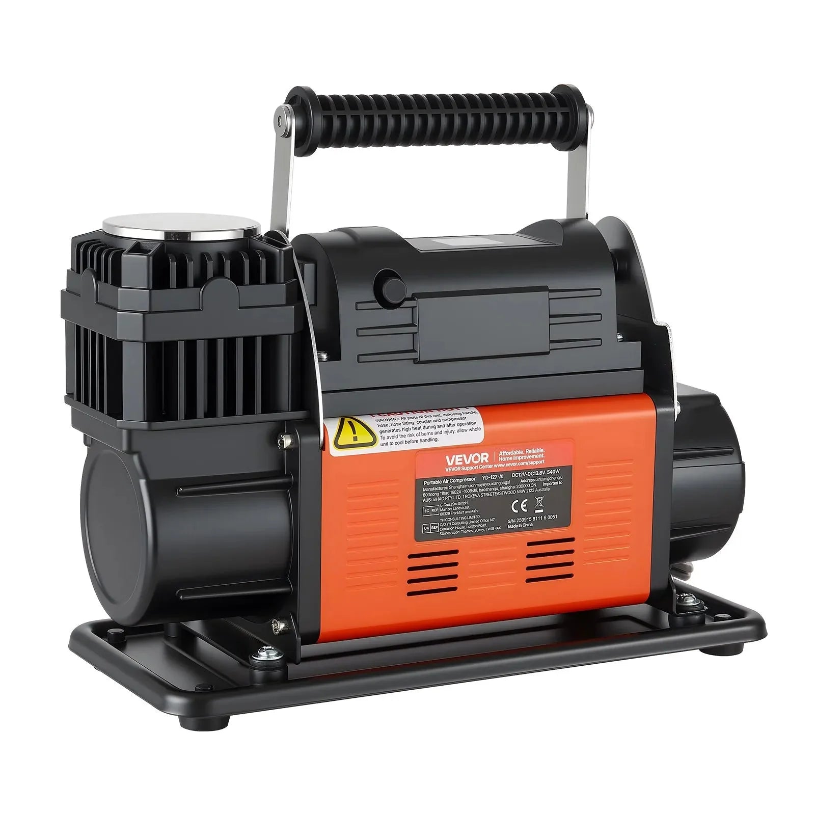 VEVOR 12V Heavy Duty Air Compressor, Auto-Stop Portable Tire Inflator with LCD Digital Display, 7.14 CFM 150PSI Offroad Air Pump with Adapters for Trucks Car SUV 4 x 4 Vehicle RV
