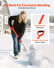 VEVOR Snow Shovel for Driveway, 14 in Wide Aluminum Alloy Snow Shovel with D-shaped Handles, Large Capacity Snowplow Shovels, Lightweight Snows Removal Tool for Garden Car Camping
