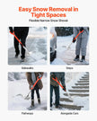 VEVOR Snow Shovel for Driveway, 14 in Wide Aluminum Alloy Snow Shovel with D-shaped Handles, Large Capacity Snowplow Shovels, Lightweight Snows Removal Tool for Garden Car Camping