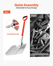VEVOR Snow Shovel for Driveway, 14 in Wide Aluminum Alloy Snow Shovel with D-shaped Handles, Large Capacity Snowplow Shovels, Lightweight Snows Removal Tool for Garden Car Camping