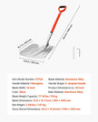 VEVOR Snow Shovel for Driveway, 14 in Wide Aluminum Alloy Snow Shovel with D-shaped Handles, Large Capacity Snowplow Shovels, Lightweight Snows Removal Tool for Garden Car Camping