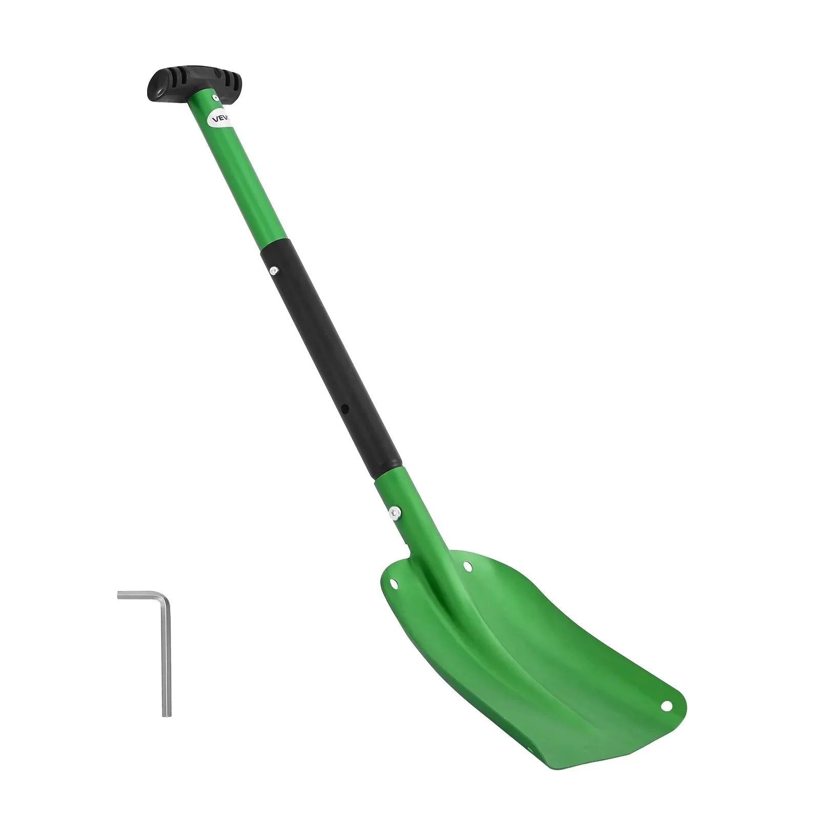 VEVOR Snow Shovel for Driveway, 8.5 in Wide Aluminum Alloy Snow Shovel with T-shaped Handles, Large Capacity Snowplow Shovels, Portable & Lightweight Snows Removal Tool for Garden Car Camping