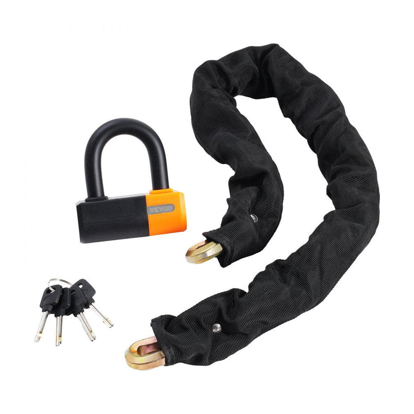VEVOR Bike Chain Lock 3.28 Ft Bicycle Chain Lock with 4 Keys Metal Steel 14mm