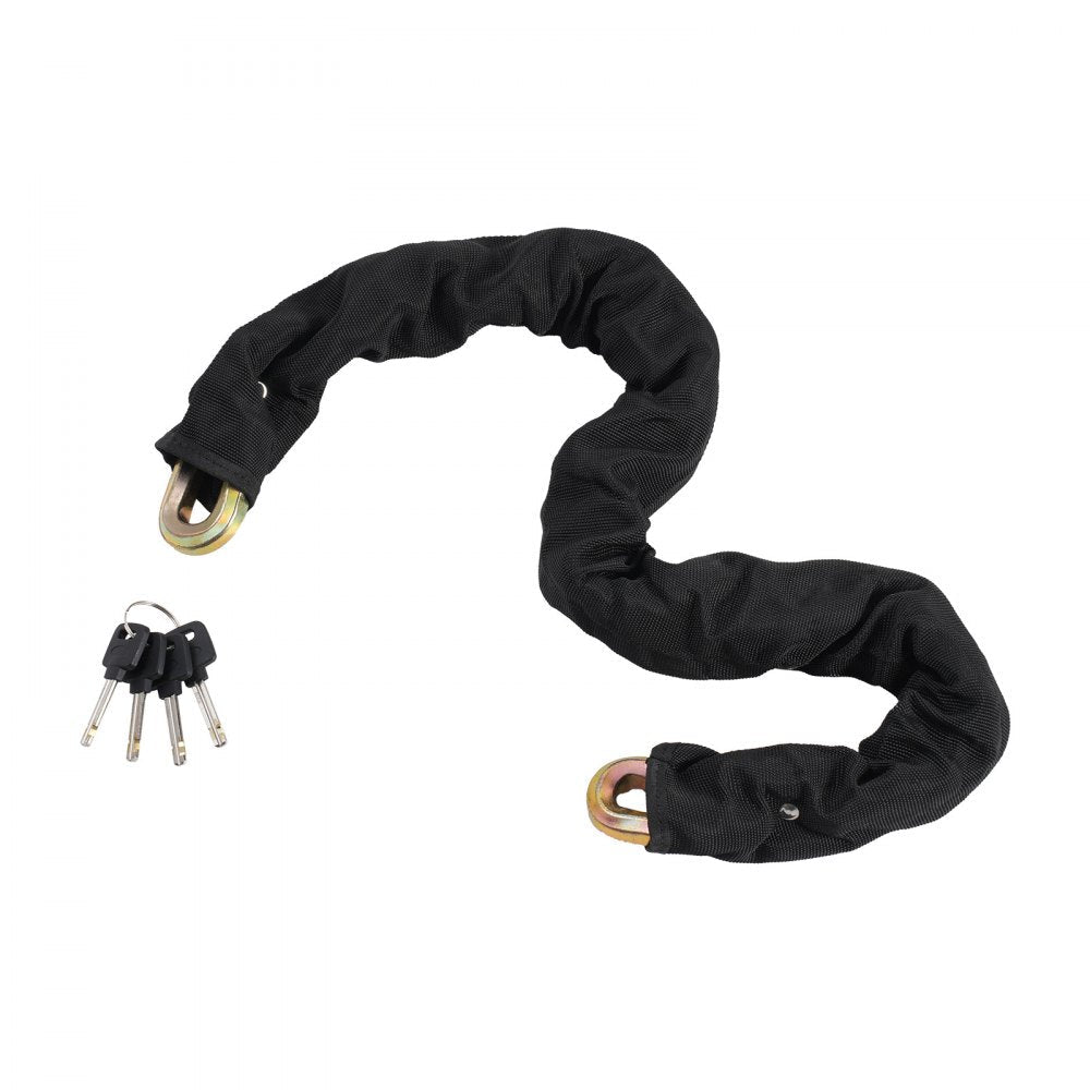 VEVOR Bike Chain Lock 3.28 Ft Bicycle Chain Lock with 4 Keys Metal Steel 14mm