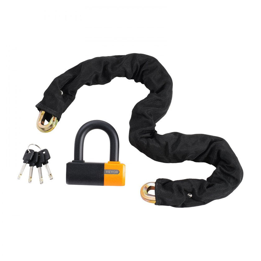 VEVOR Bike Chain Lock 3.28 Ft Bicycle Chain Lock with 4 Keys Metal Steel 14mm