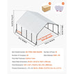 VEVOR Metal Carport 20 x 20 ft Outdoor Car Shelter Garage for Boats Heavy Duty