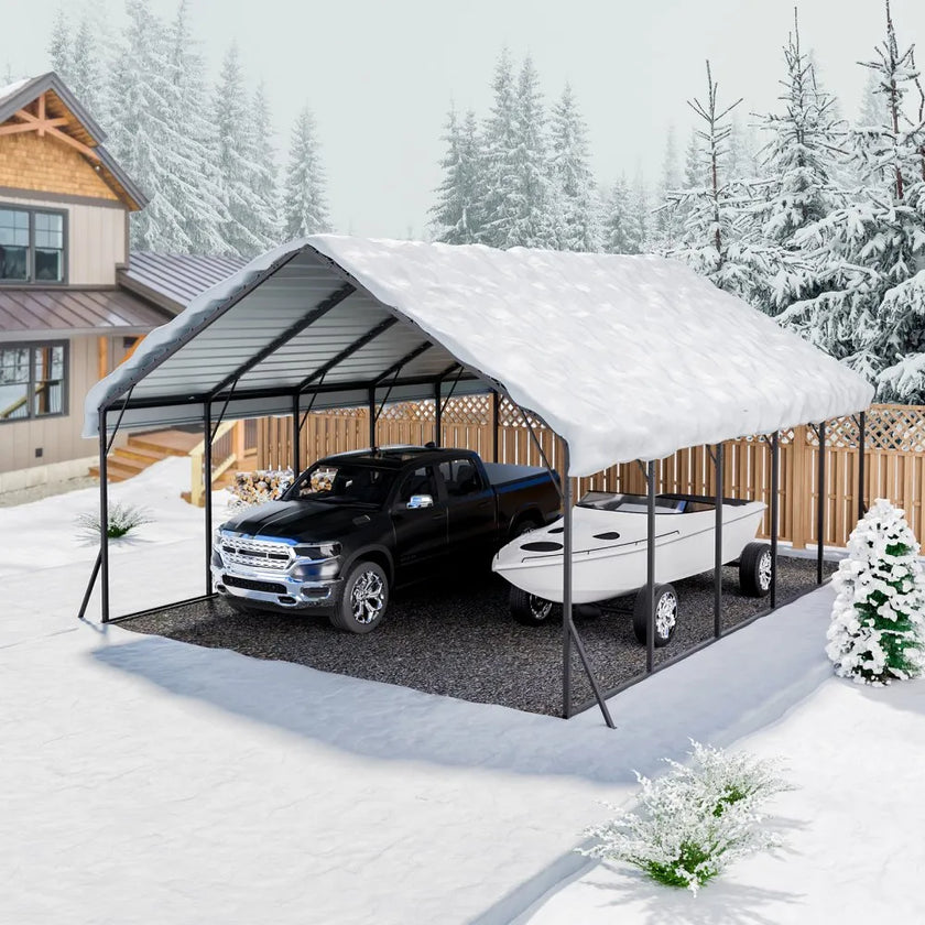 VEVOR Metal Carport 20 x 24 ft Outdoor Car Shelter Garage for Boats Heavy Duty