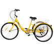 VEVOR Adult Tricycle 1 Speed 7 Speed Size Cruise Bike 20 Inch Adjustable Trike with Bell, Brake System Cruiser Bicycles Large Size Basket for Recreation Shopping Exercise