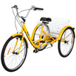 VEVOR Adult Tricycle 1 Speed 7 Speed Size Cruise Bike 20 Inch Adjustable Trike with Bell, Brake System Cruiser Bicycles Large Size Basket for Recreation Shopping Exercise
