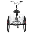 VEVOR Adult Tricycle Single Speed 7 Speed Three Wheel Bike Cruise Bike 24inch Seat Adjustable Trike with Bell, Brake System and Basket Cruiser Bicycles Size for Shopping