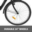 VEVOR Adult Tricycle Single Speed 7 Speed Three Wheel Bike Cruise Bike 24inch Seat Adjustable Trike with Bell, Brake System and Basket Cruiser Bicycles Size for Shopping
