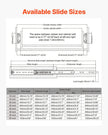 VEVOR 1 Pair Full Extension Drawer Slides 16 18 20 24 30 35 37.4 59 24 32 36 40 48 60 in, 250 lbs Load Capacity Locking Drawer Slides, Ball Bearing with Lock Side Mount Drawer