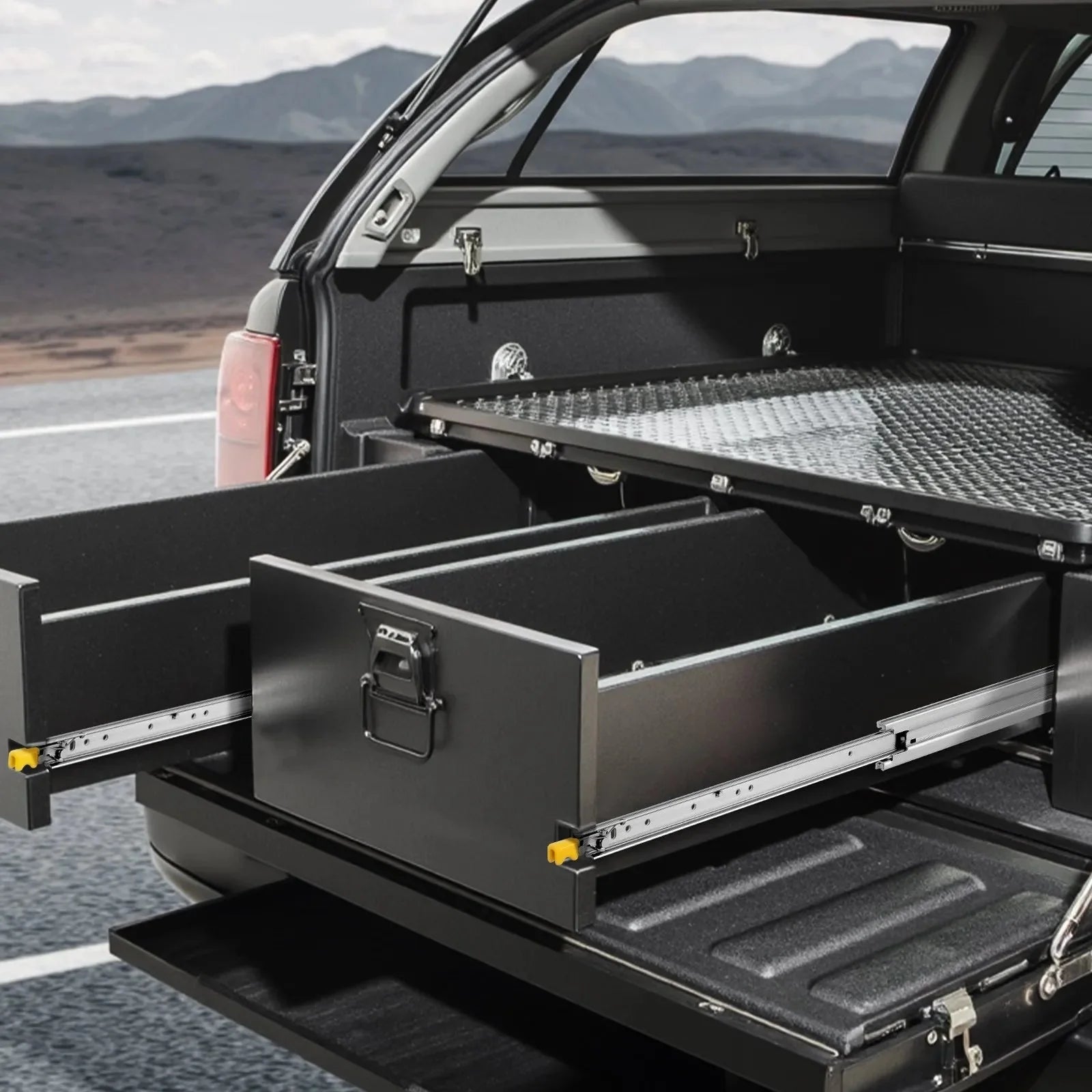 VEVOR 1 Pair Full Extension Drawer Slides 16 18 20 24 30 35 37.4 59 24 32 36 40 48 60 in, 500 lbs Load Capacity Locking Drawer Slides, Ball Bearing with Lock Side Mount