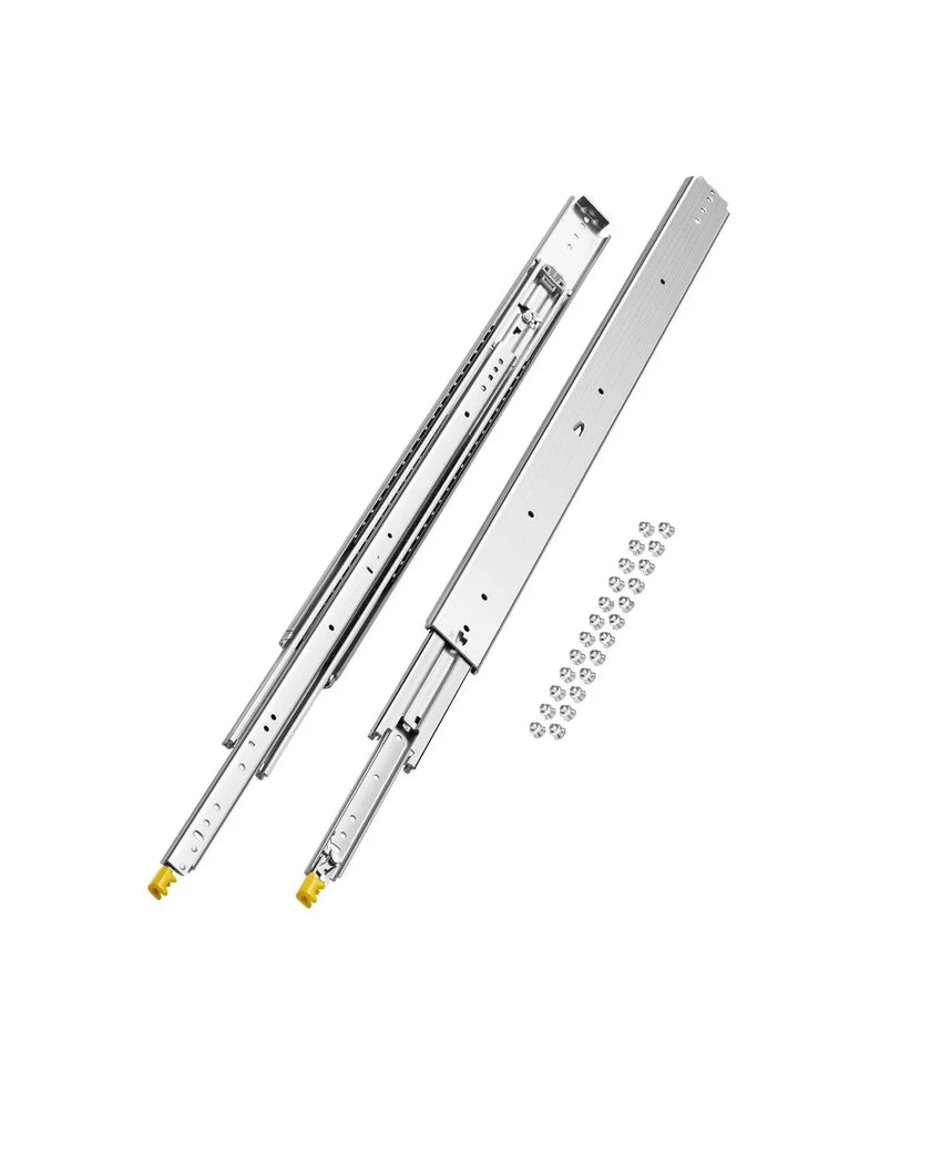 VEVOR 1 Pair Full Extension Drawer Slides 18 20 22 28 30 32 36 38 40 44 48 52 56 60 in, 500 lbs Load Capacity Locking Drawer Slides