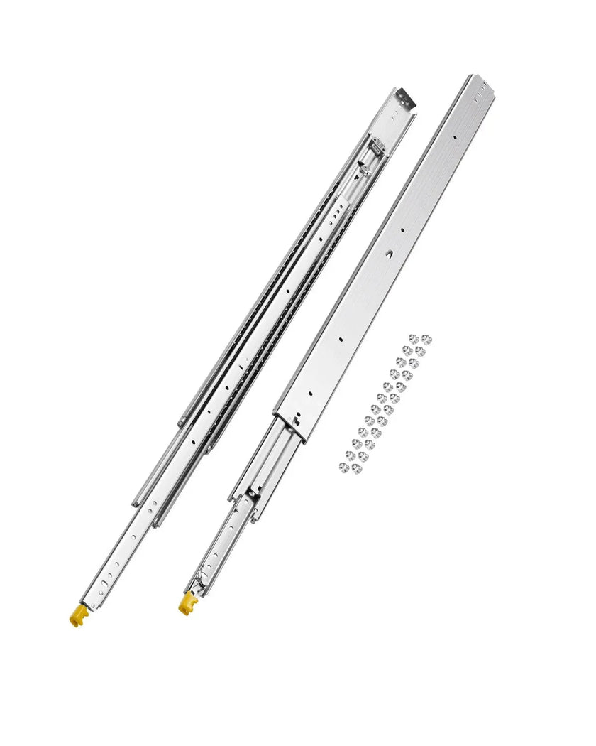 VEVOR 1 Pair Full Extension Drawer Slides 18 20 22 28 30 32 36 38 40 44 48 52 56 60 in, 500 lbs Load Capacity Drawer Slides, Ball Bearing with Lock Side Mount Drawer Slide Rail