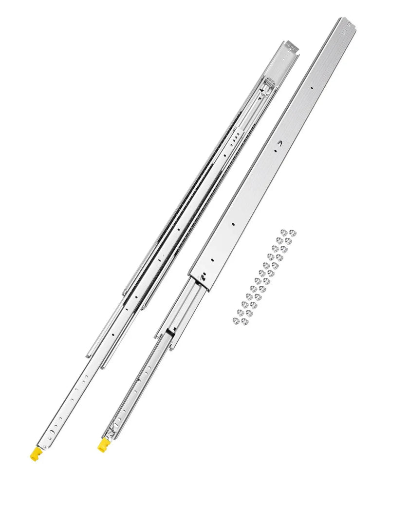 VEVOR 1 Pair Full Extension Drawer Slide Rails 18–60 in, 500 lbs Heavy-Duty Load, Locking Ball Bearing Side Mount